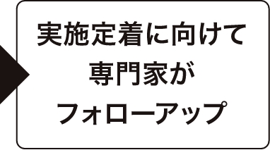 実施定着に向けて専門家がフォローアップ